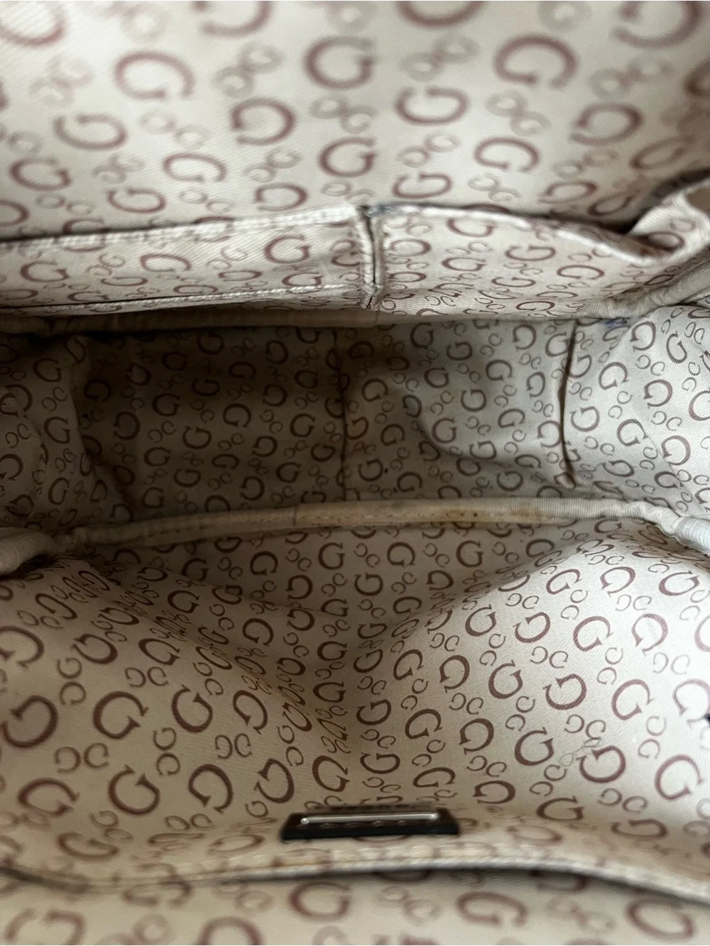 GUESS Two-Tone Logo Mini Backpack in Dark Brown and Tan